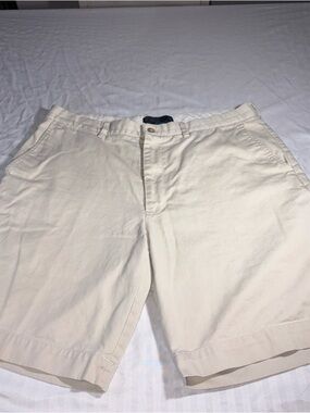 Polo by Ralph Lauren Cream Cotton Flat Front Shorts